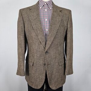 Towncraft Men's Sport Coat Blazer Two Button Brown Poly Wool Silk 42R